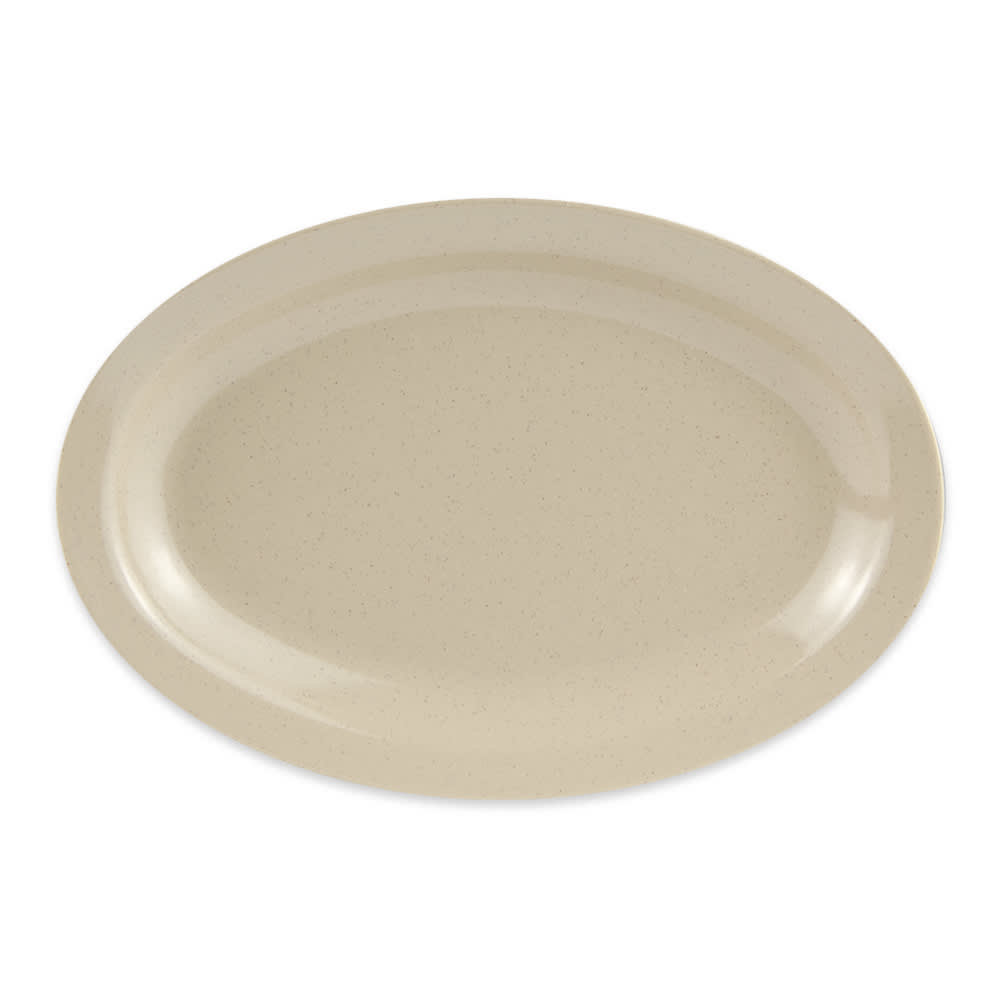 GET 10" x 6 3/4" Oval Supermel Platter - Melamine, Sandstone (OP-610-S)