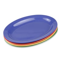 GET 10" x 6 3/4" Oval Supermel Platter - Melamine, Sandstone (OP-610-S) thumbnail 6
