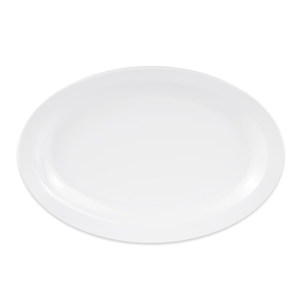 GET 10" x 6 3/4" Oval Supermel Platter - Melamine, White (OP-610-W)