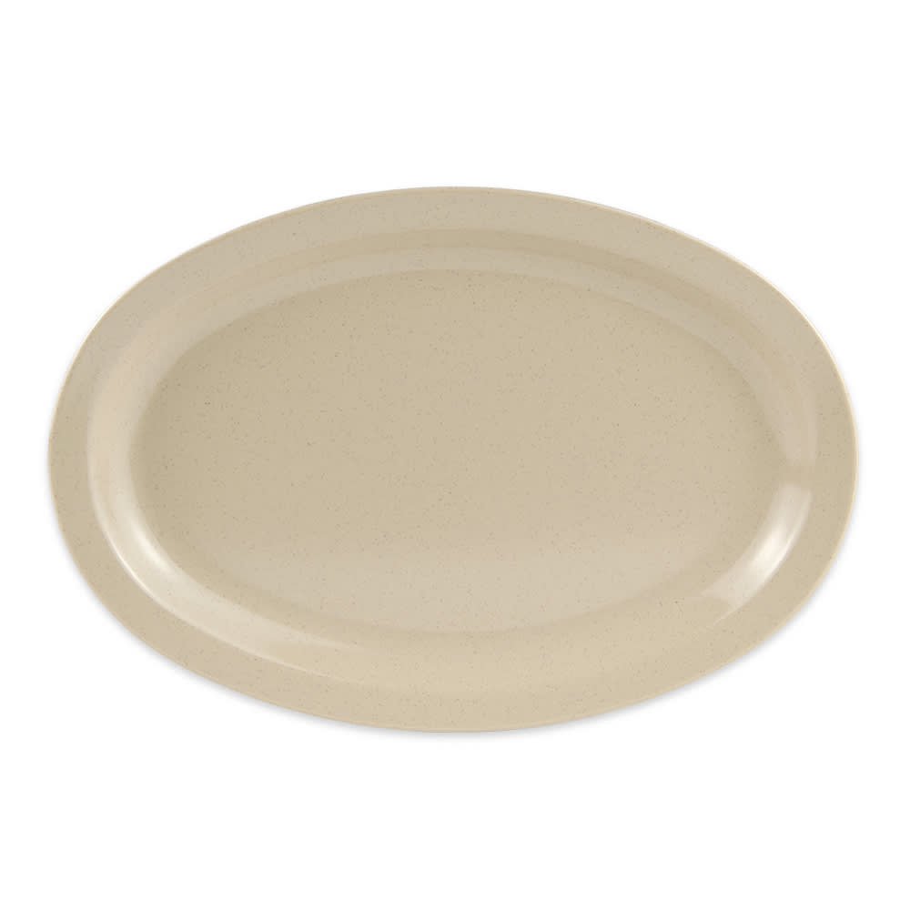 GET 11 3/4" x 8 1/4" Oval Supermel Platter - Melamine, Sandstone (OP-612-S)