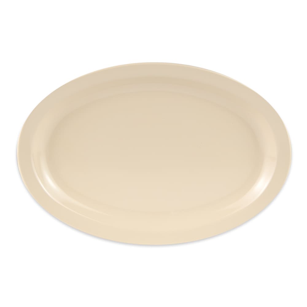 GET 11 3/4" x 8 1/4" Oval Supermel Platter - Melamine, Tan (OP-612-T)
