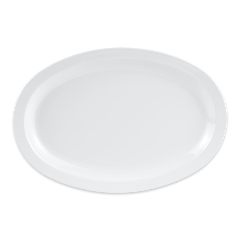 GET 11 3/4" x 8 1/4" Oval Supermel Platter - Melamine, White (OP-612-W)