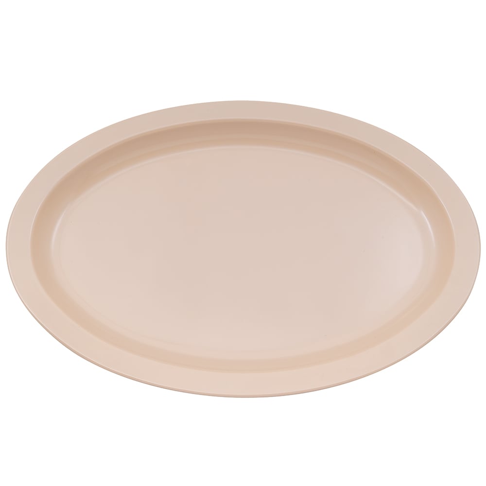GET 15 3/4" x 11" Oval Supermel Platter - Melamine, Tan (OP-616-T)