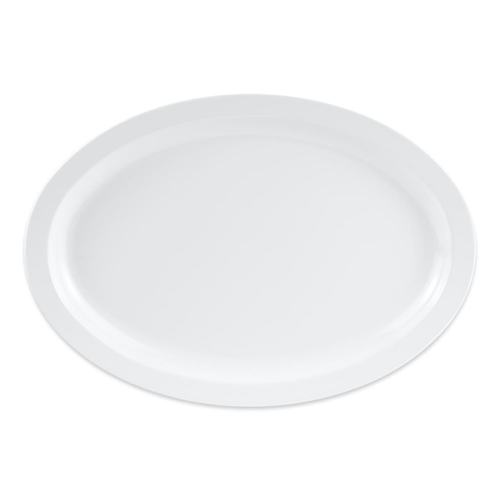 GET 15 3/4" x 11" Oval Supermel Platter - Melamine, White (OP-616-W)