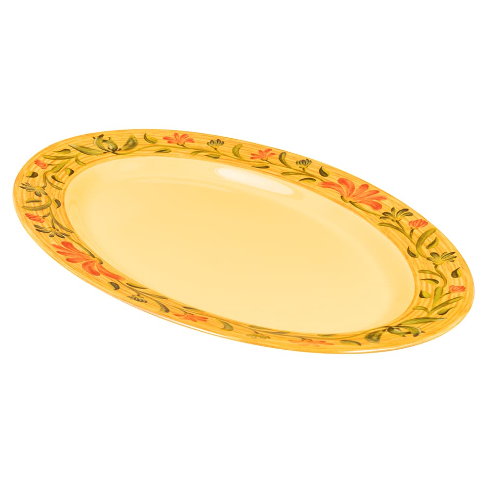 GET 18" x 13 1/2" Oval Venetian Platter - Melamine, Yellow (OP-618-VN)