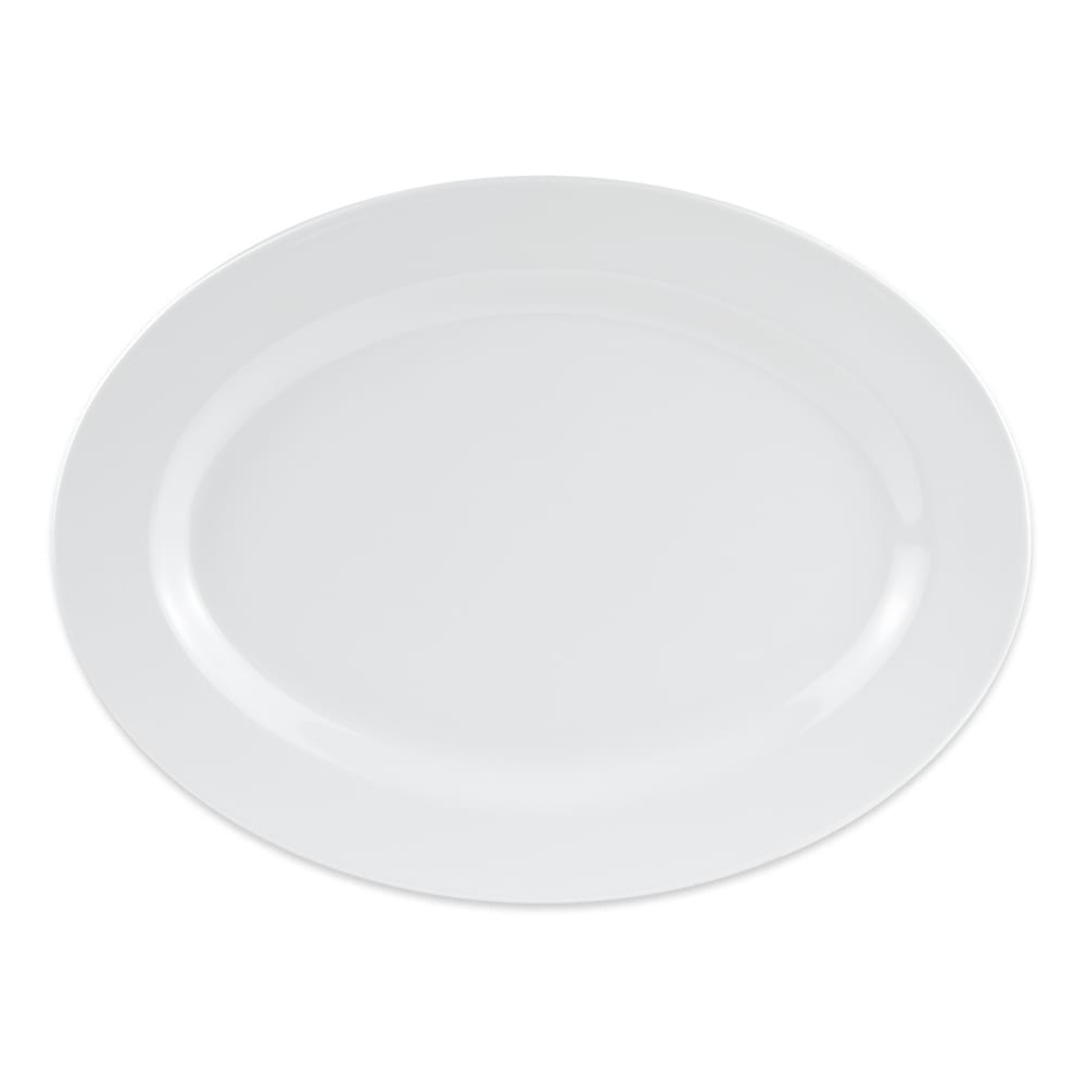 GET 18" x 13 1/2" Oval Milano Platter - Melamine, White (OP-618-W)