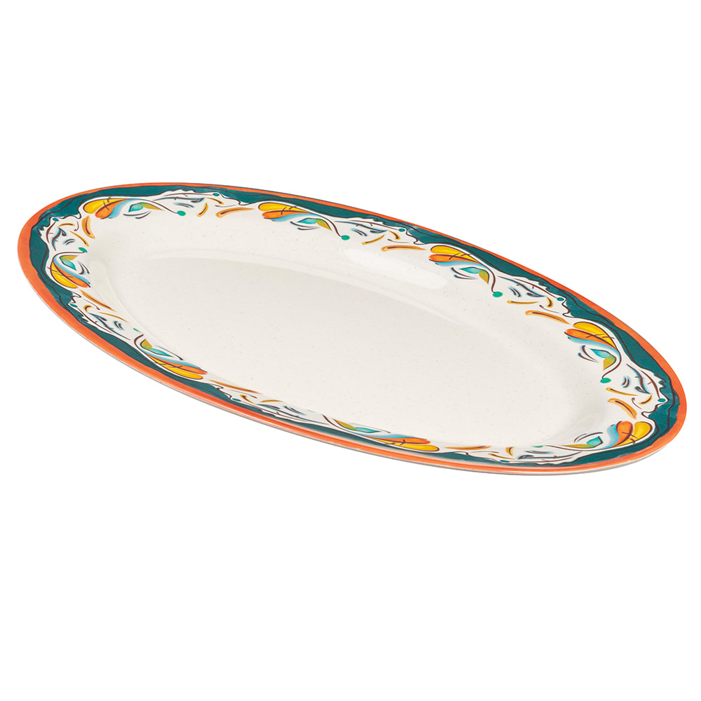 GET 21" x 15" Oval Bella Fresco Platter  - Melamine, White (OP-621-BF)