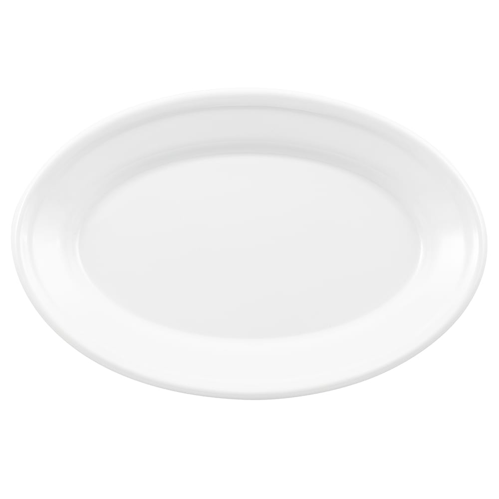 GET 9 1/4" x 6 1/4" Oval Supermel Platter - Melamine, White (OP-911-W)