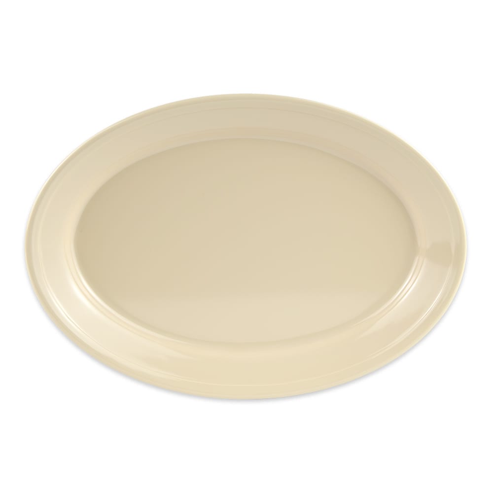 GET 12" x 8 1/2" Oval Supermel Platter -Melamine, Tan (OP-912-T)