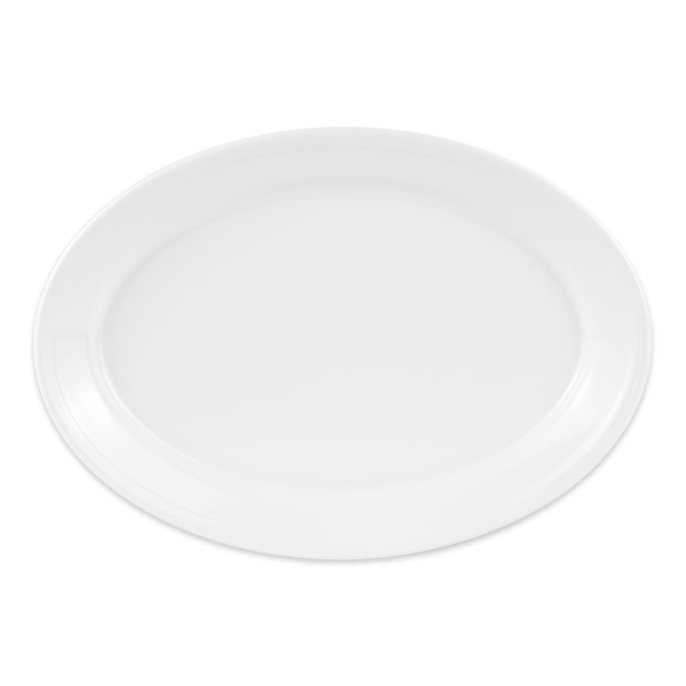 GET 12" x 8 1/2" Oval Supermel Platter - Melamine, White (OP-912-W)