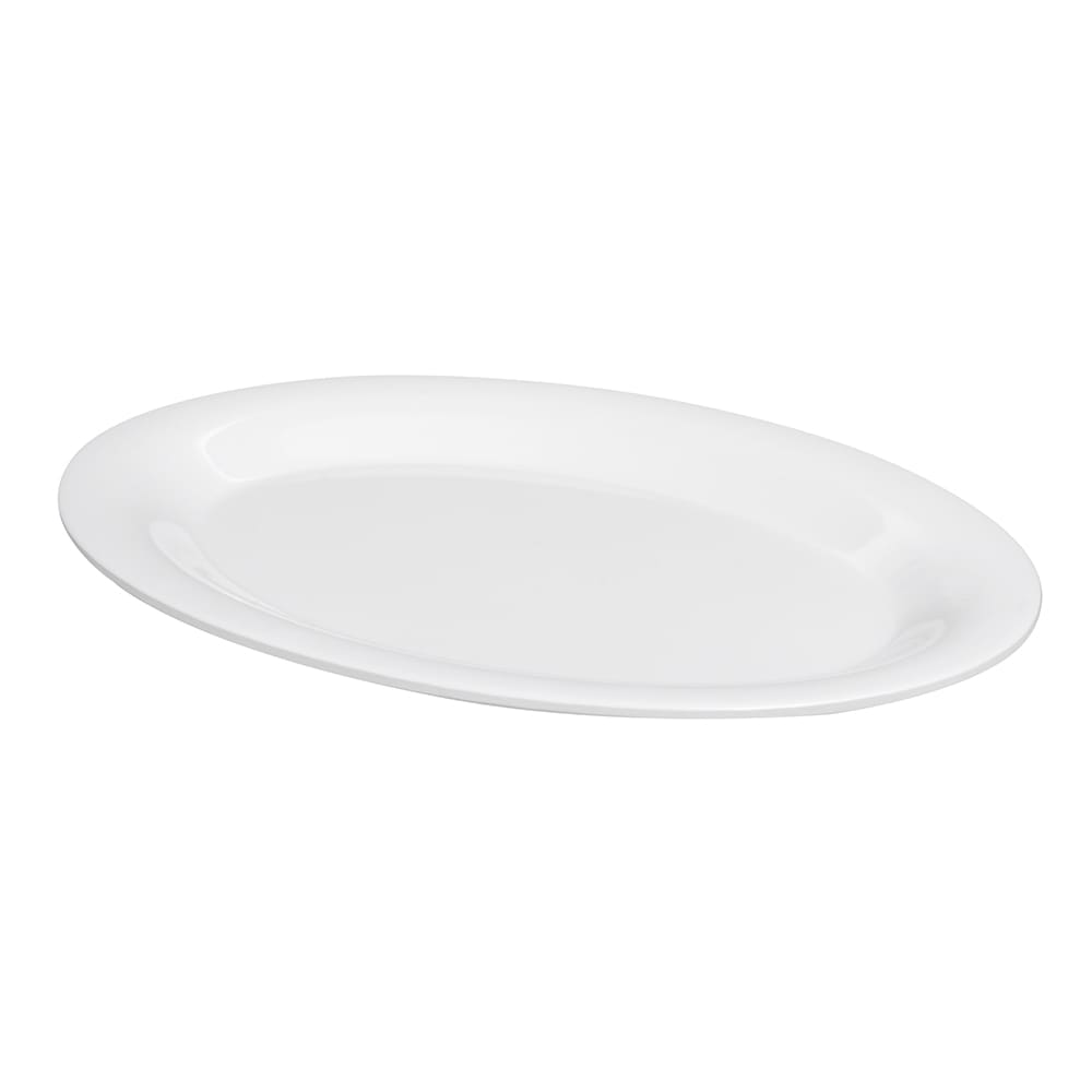 GET 9 3/4" x 7 1/4" Oval Diamond White Platter - Melamine, White (OP-950-DW)