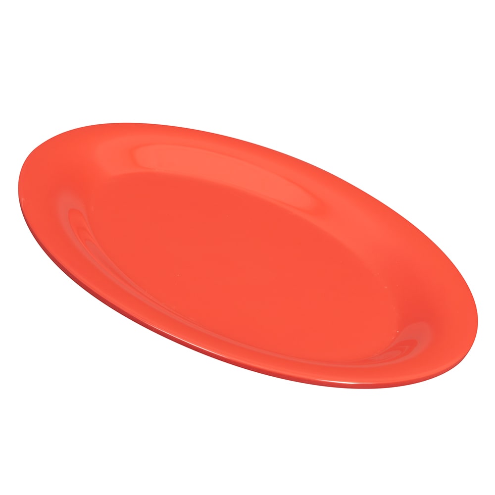 GET 9 3/4" x 7 1/4" Oval Diamond Mardi Gras Platter - Melamine, Orange (OP-950-RO)