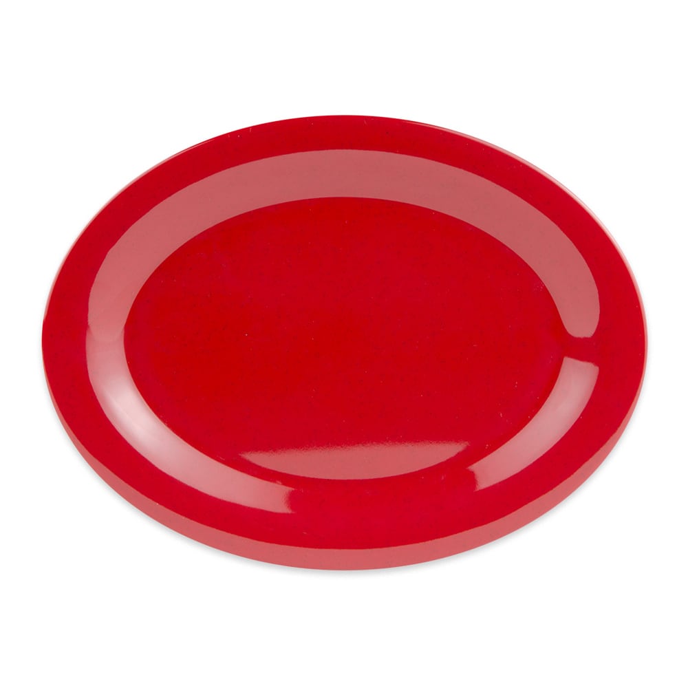 GET 9 3/4" x 7 1/4" Oval Red Sensation Platter - Melamine, Red (OP-950-RSP)