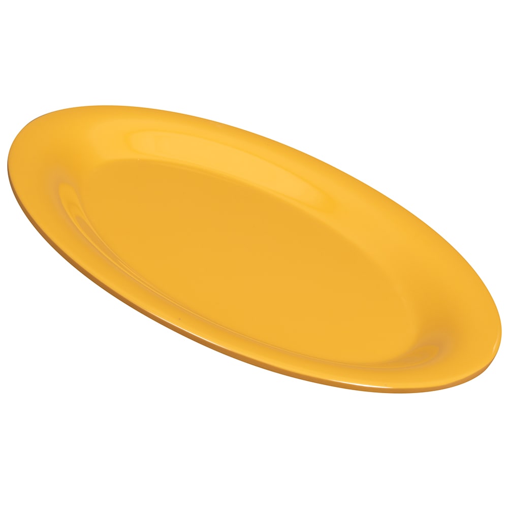 GET 9 3/4" x 7 1/4" Oval Diamond Mardi Gras Platter - Melamine, Yellow (OP-950-TY)