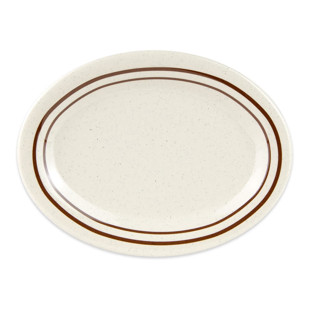 GET 9 3/4" x 7 1/4" Round Ultraware Platter - Melamine, White (OP-950-U)