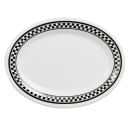 GET 9 3/4" x 7 1/4" Oval Diamond Chexers Platter - Melamine, White (OP-950-X) thumbnail 3