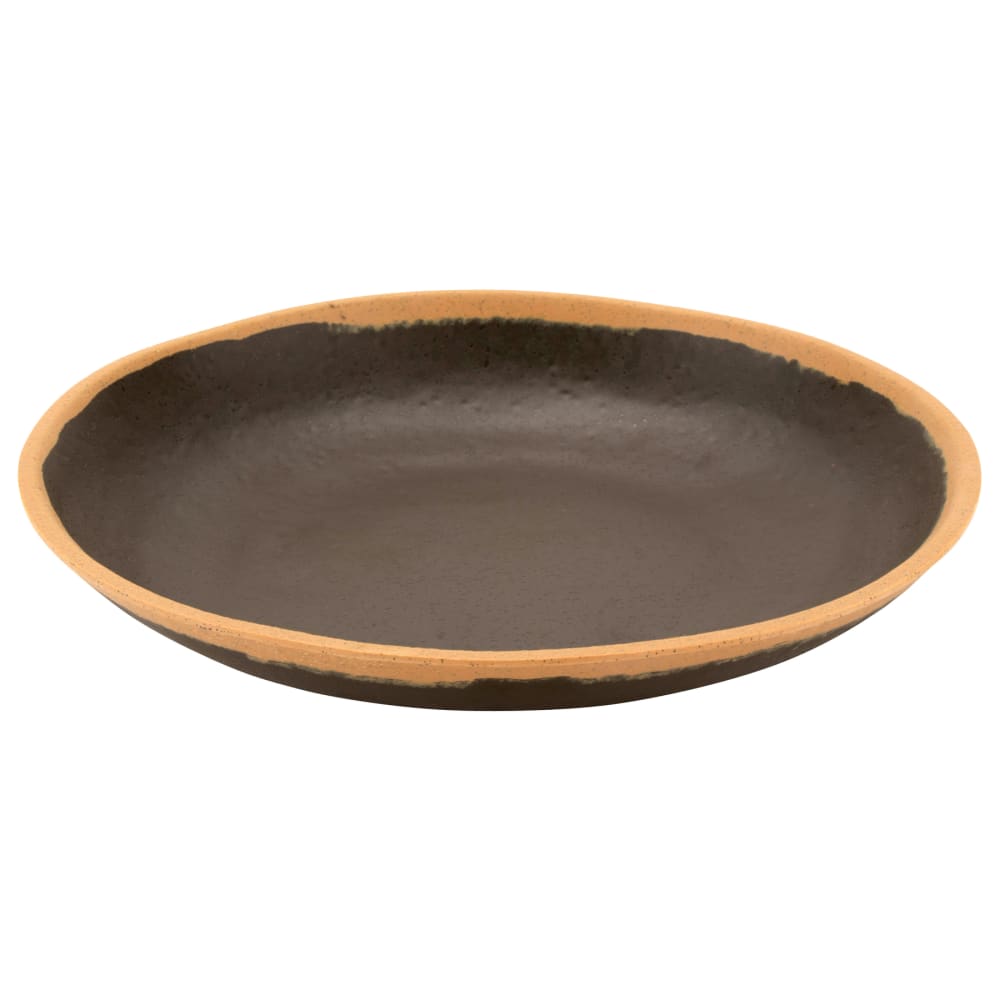 GET 10" Round Melamine Soup Plate, Brown w/ Clay Trim (P-100-BR)