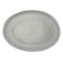 GET 11 3/4" x 9 1/4" Oval Dinner Plate - Melamine, Dove Gray w/ White Trim (P-129-DVG) thumbnail 2