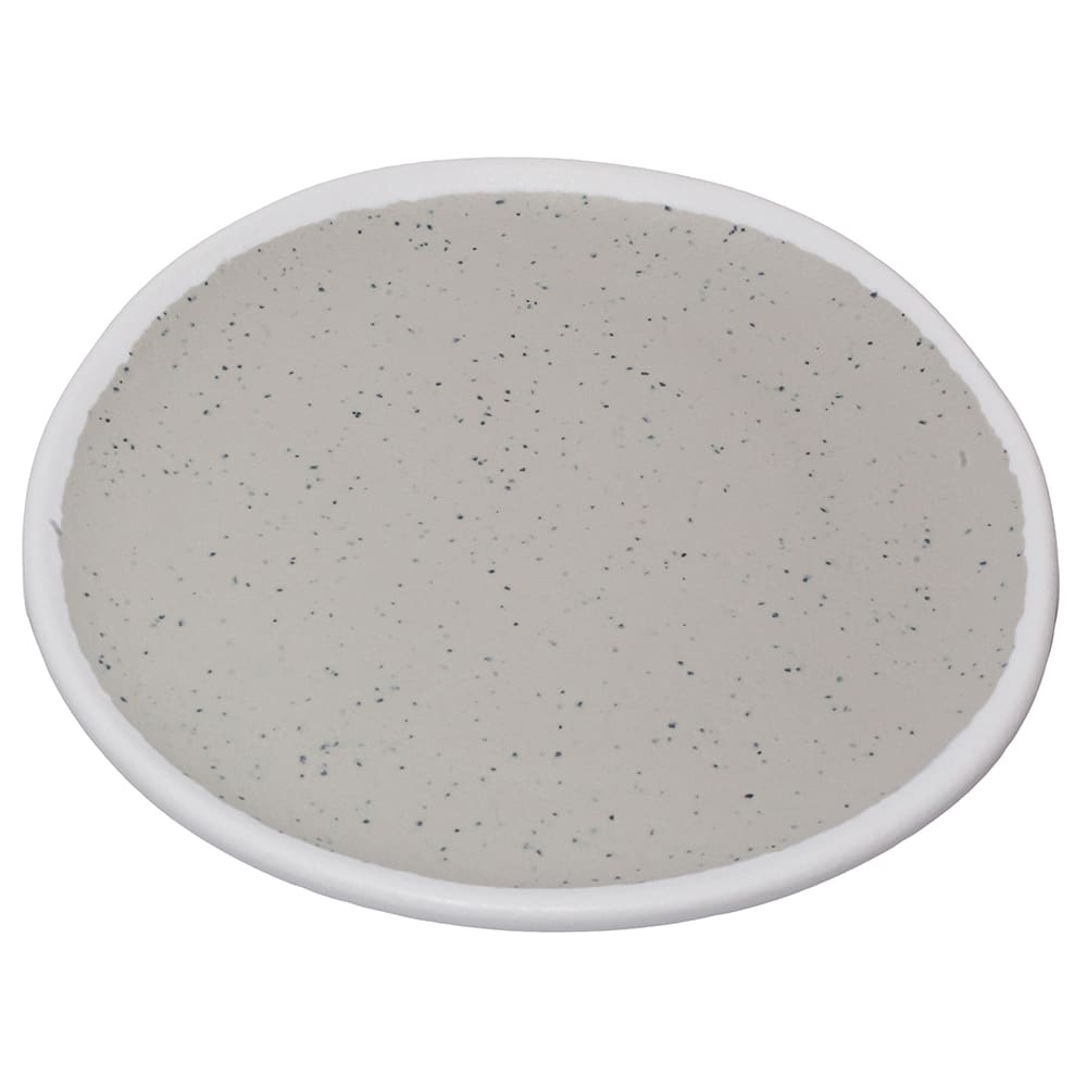 GET 5 1/2" Round Melamine Bread/Side Dish/Plate, Dove Gray w/ White Trim (P-55-DVG)