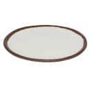 GET 7 1/2" Round Melamine Bread/Side Dish, Cream w/ Brown Trim (P-75-CRM) thumbnail 2