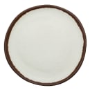 GET 7 1/2" Round Melamine Bread/Side Dish, Cream w/ Brown Trim (P-75-CRM) thumbnail 4