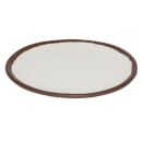 GET 7 1/2" Round Melamine Bread/Side Dish, Cream w/ Brown Trim (P-75-CRM) thumbnail 5