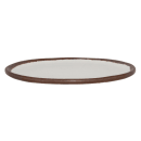 GET 7 1/2" Round Melamine Bread/Side Dish, Cream w/ Brown Trim (P-75-CRM) thumbnail 6