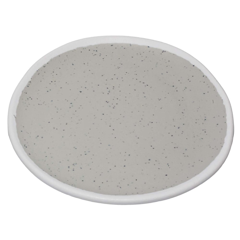 GET 7 1/2" Round Melamine Bread/Side Dish, Dove Gray w/ White Trim (P-75-DVG)