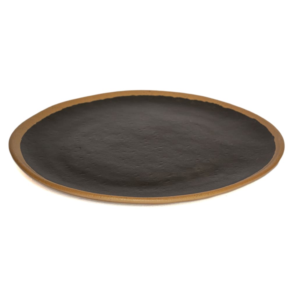 GET 9" Round Melamine Plate, Brown w/ Clay Trim (P-90-BR)