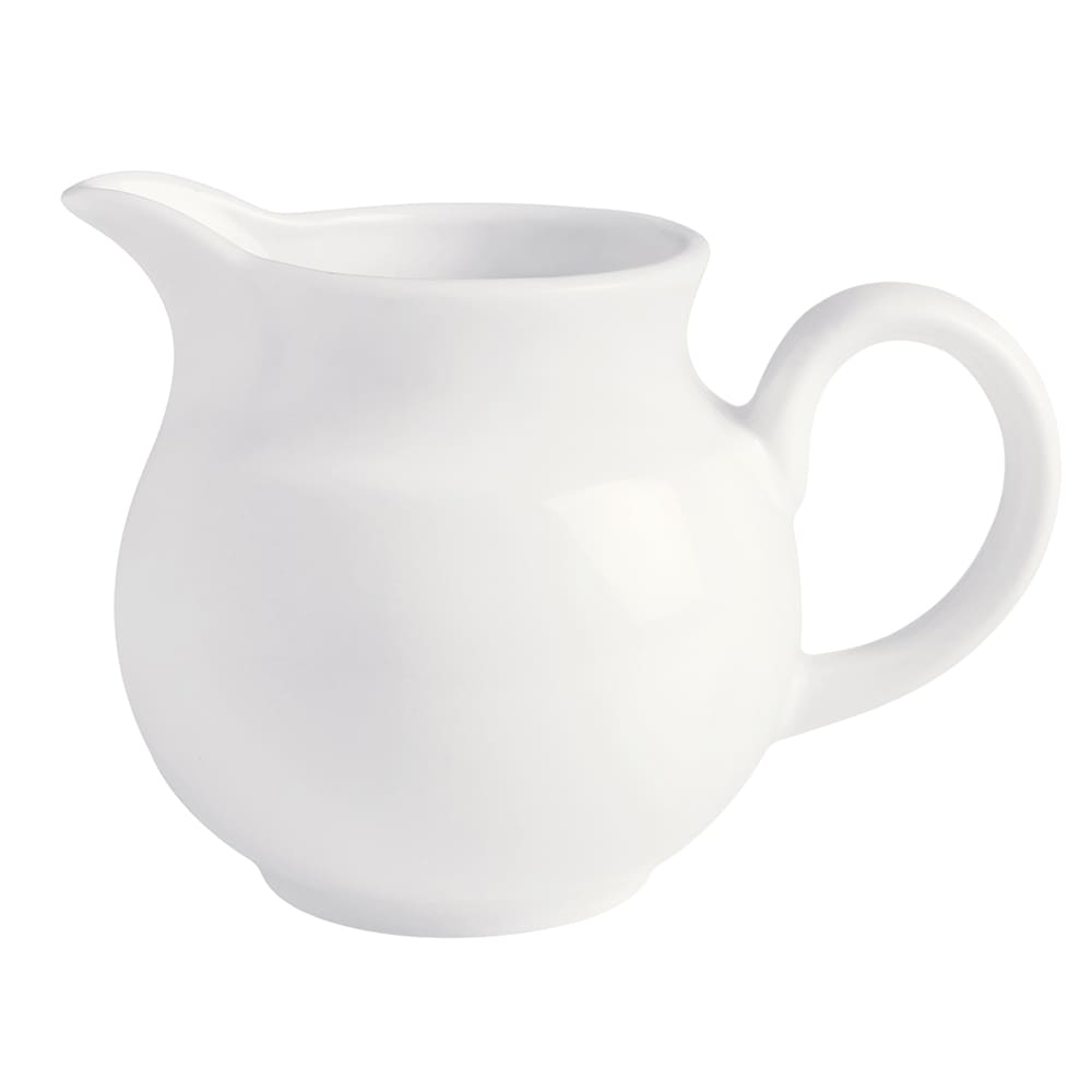 GET 8 4/5 oz Corona Actualite Creamer - Glazed Porcelain, Bright White (PA1101908512)