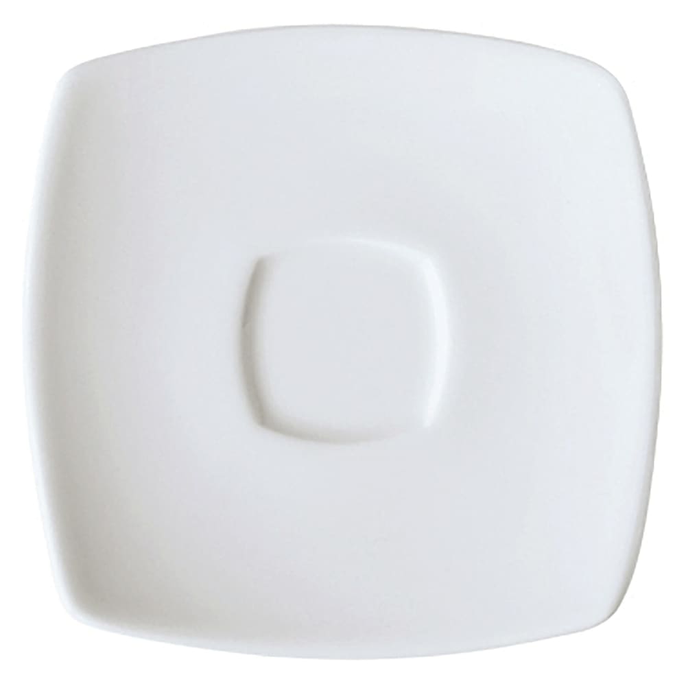 GET 6 1/2" Square Asia Espresso Saucer - Porcelain, Bright White (PA1101910324)