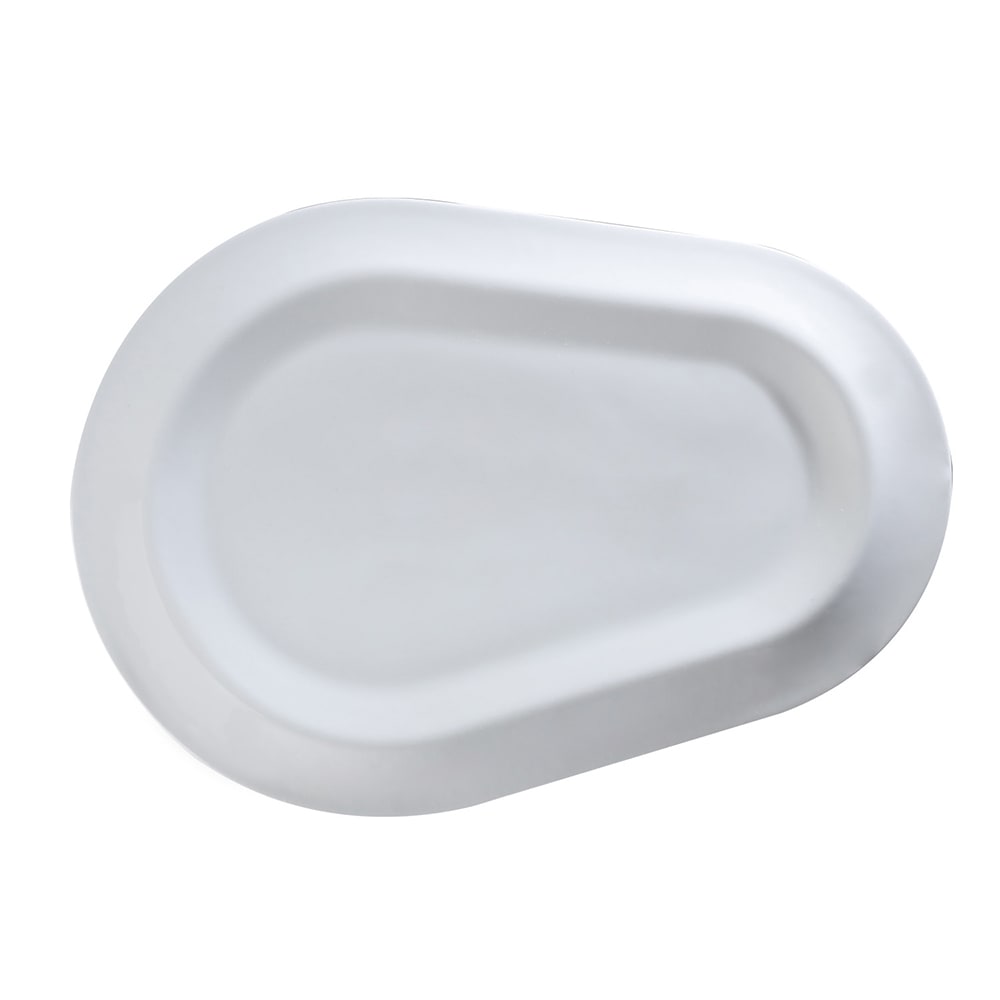 GET 14 3/8" x 10 1/6" Free Form Gotas Platter - Porcelain, Bright White (PA1101987706)