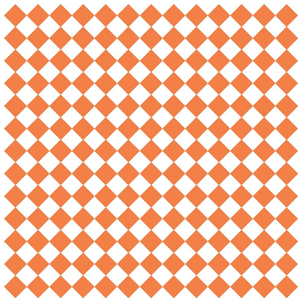 GET 12" Square Sandwich/Deli Wrap Paper - Paper, Orange & White Checker (P-ORC-1212-W)
