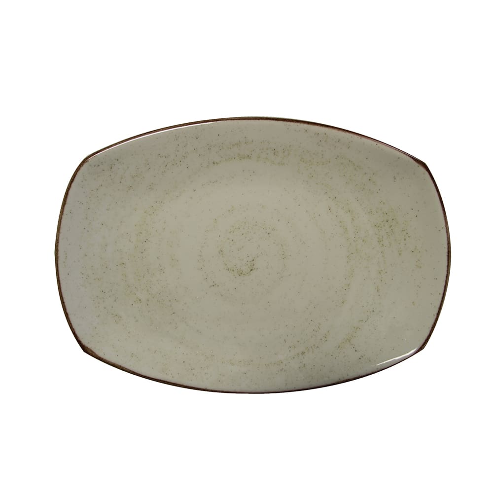 GET 13 7/9" x 9 2/3" Rectangular Artisan Platter - Porcelain, Beige (PP1605727906)