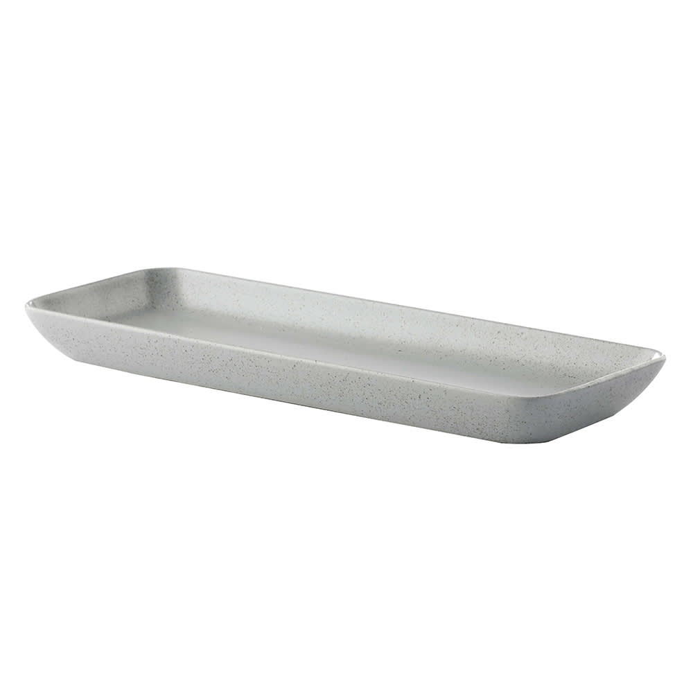 GET 14 1/6" x 5 1/2" Rectangular Cosmos Moon Tray - Porcelain, Speckled Gray (PP1944497712)