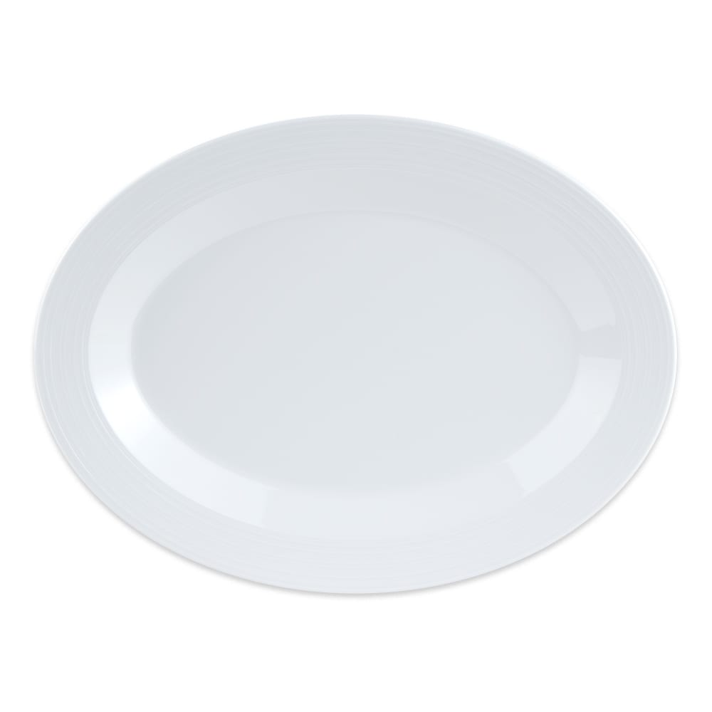 GET 12 1/4" x 8" Oval Minski Platter - Melamine, White (PT-129-MN-W)