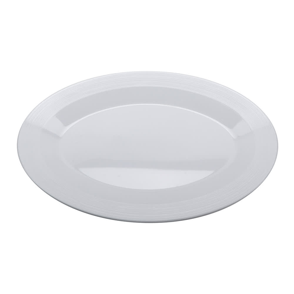 GET 15 x 11" Oval Melamine Plate - White (PT-151-MN-W)