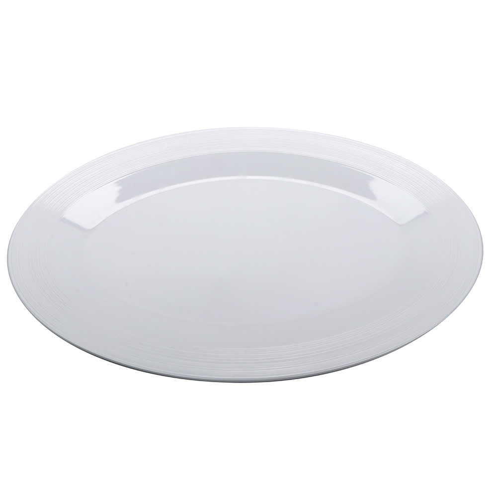 GET 18 x 13" Oval Minksi Platter - Melamine, White (PT-183-MN-W)