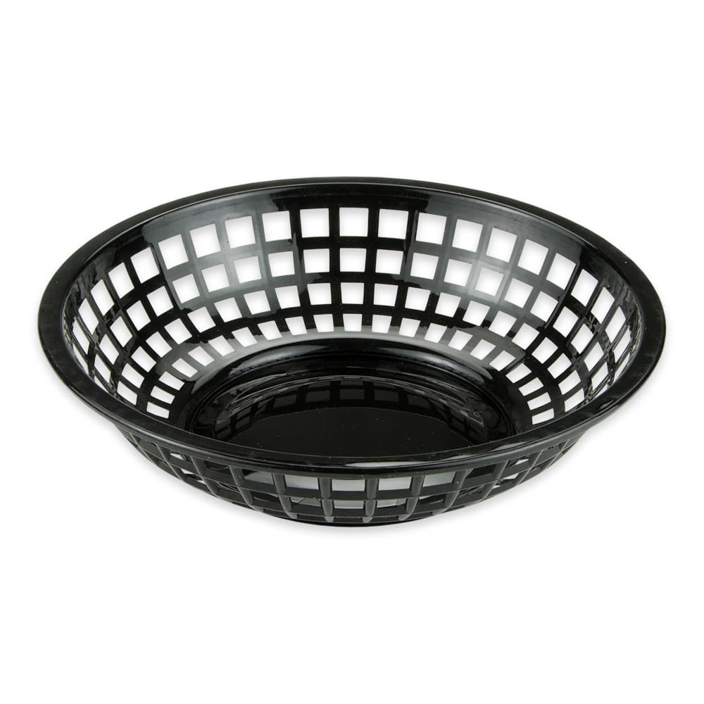 GET 8" Round Bread & Bun Basket, Plastic, Black (RB-820-BK)