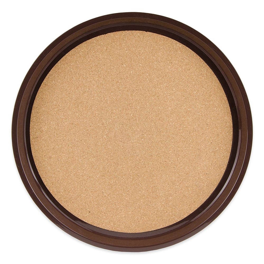 GET 14" Round Serving Tray, Plastic, Brown (RCT-14-BR)
