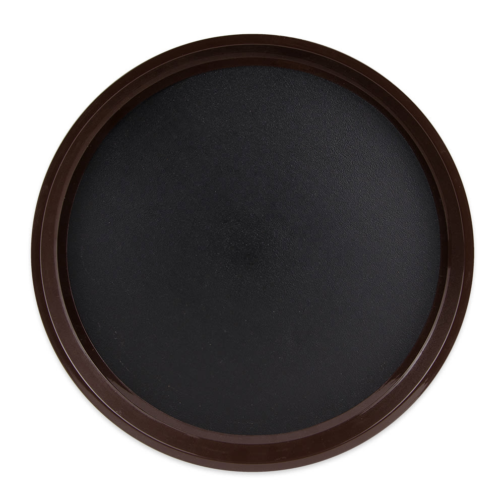GET 14" Round Serving Tray, Plastic, Black/Brown (RCT-14-NS)