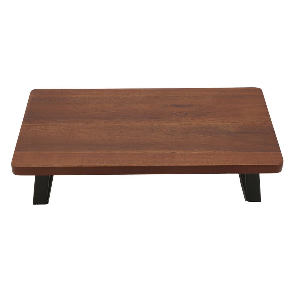 GET Rectangular Display Riser w/ Foldable Legs - 13 4/5"L x 7 1/2"W x 3"H, Walnut Wood (RISER-3-W)