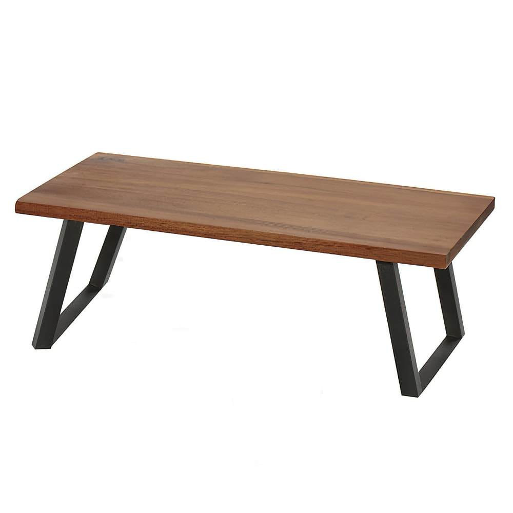 GET Rectangular Display Riser w/ Foldable Legs - 15 4/5"L x 8 3/10"W x 6"H, Walnut Wood (RISER-6-W)