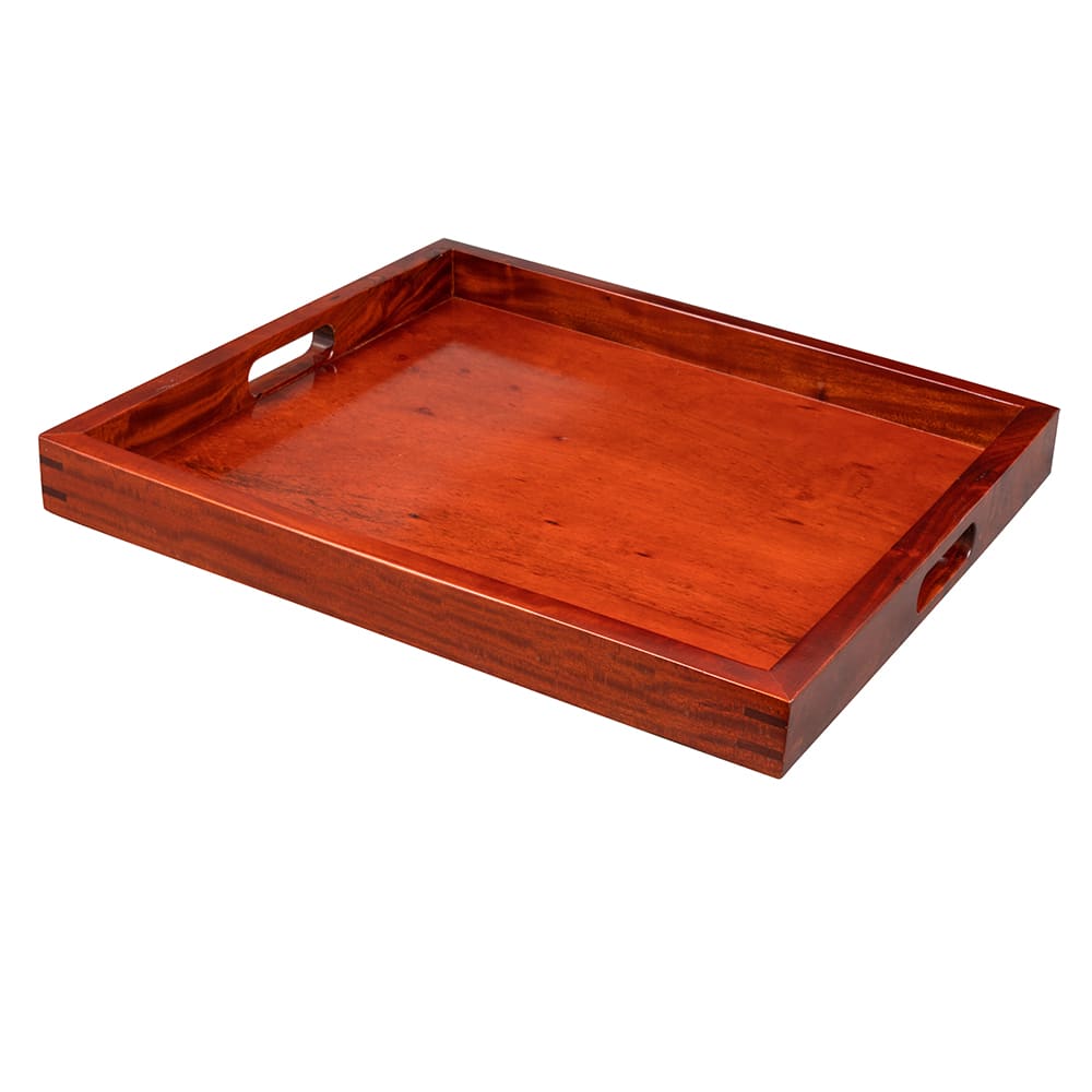 GET 21" Square Room Service Tray, Hardwood, Mahogany (RST-2020-M)