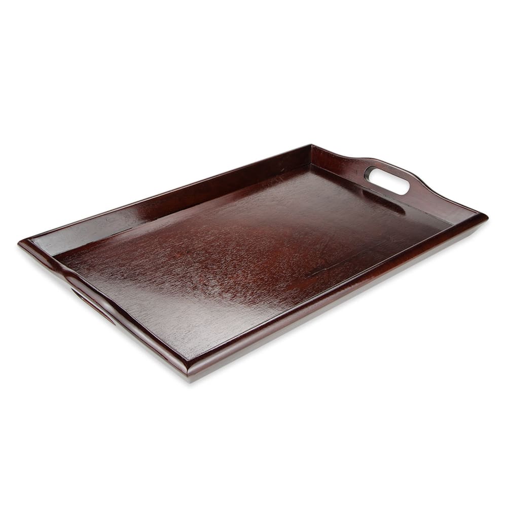GET Rectangular Room Service Tray, 25" x 16", Hardwood, Mahogany (RST-2516-M)