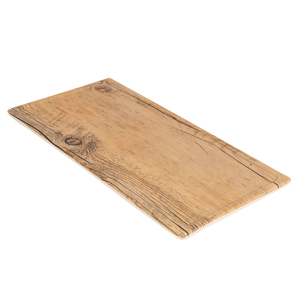 GET Rectangular Melamine Serving Board - 14" x 7", Faux Oak Wood (SB-1472-OW)
