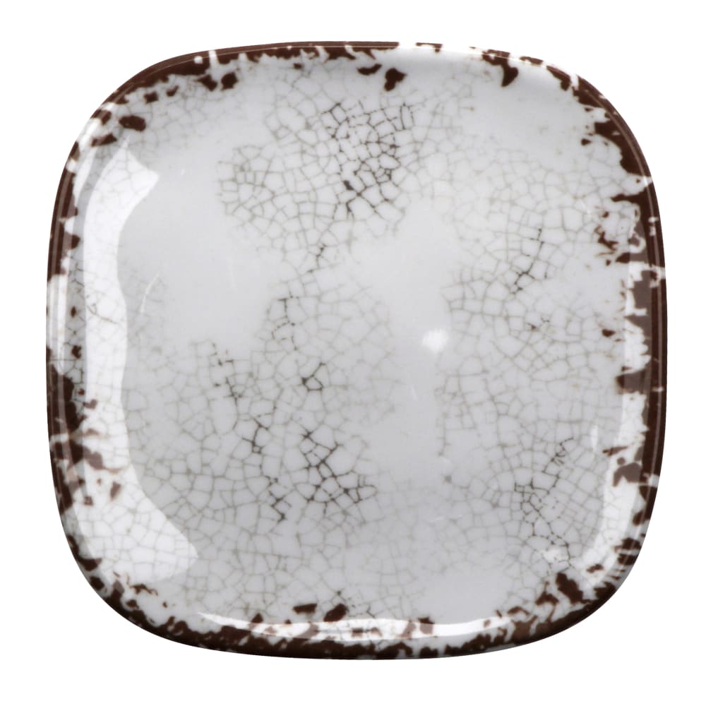 GET 4" Square Melamine Bread/Side Dish Plate, French Mill (SCS-4-FM)