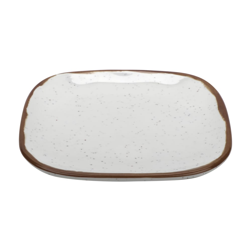 GET 6" Square Melamine Bread/Side Dish Plate, Rustic Mill (SCS-6-RM)