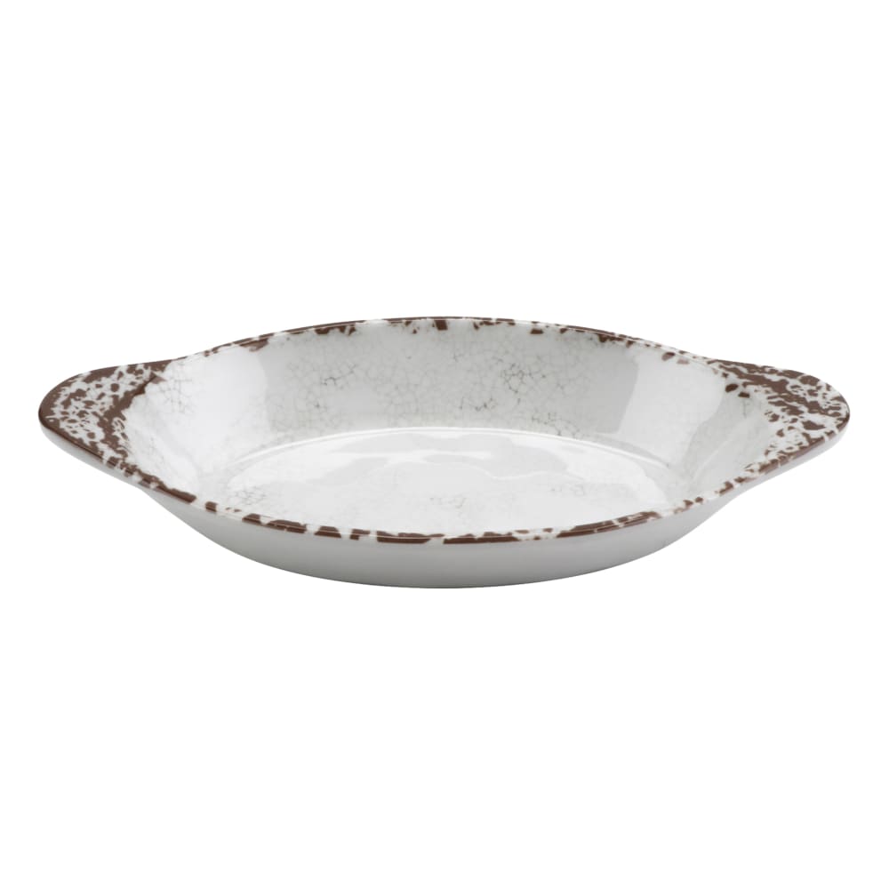 GET Oval Side Dish, 8 1/2" x 4 1/2", Melamine, French Mill (SD-08-FM)