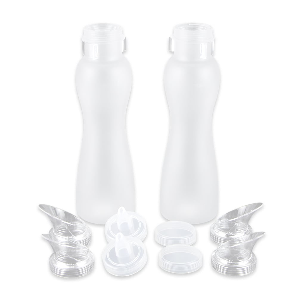 GET 12 Piece Salad Dressing Juice Bottle Set, Polycarbonate, Clear (SDB-32-PC-2)